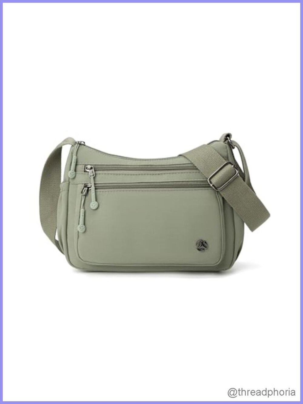 Waterproof Nylon Crossbody Bag for Women - Roomy Messenger Purse with 10 Pockets